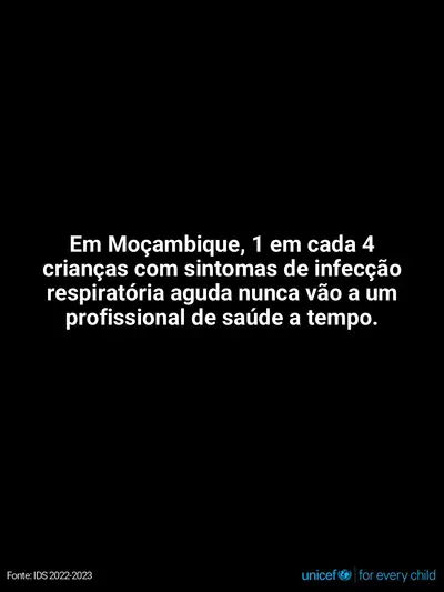 Childhood pneumonia tile for Mozambique, Text only · Portuguese