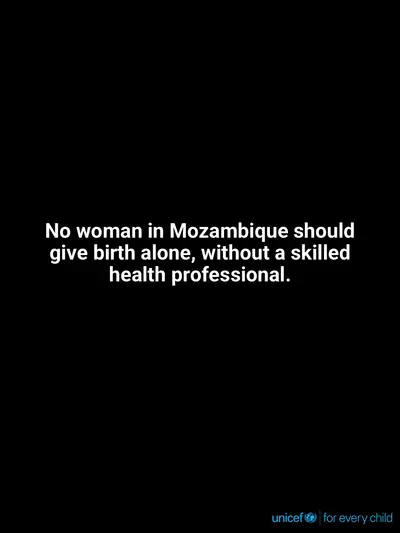 Skilled birth attendance tile for Mozambique, Text only · English