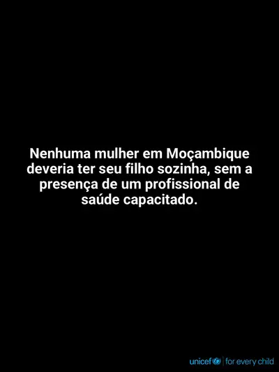 Skilled birth attendance tile for Mozambique, Text only · Portuguese