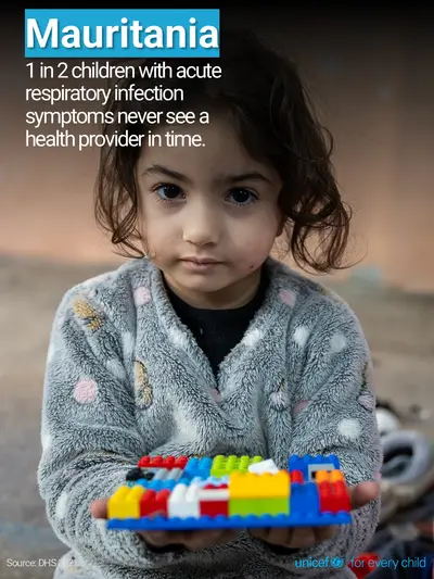 Childhood pneumonia tile for Mauritania, Photo · English