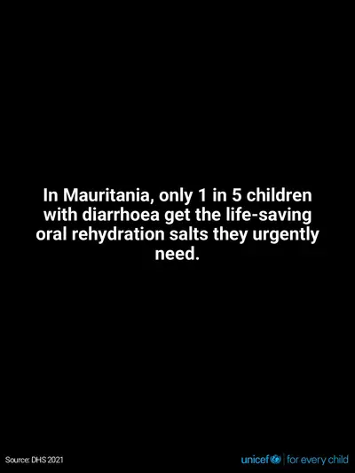 Oral rehydration salts tile for Mauritania, Text only · English