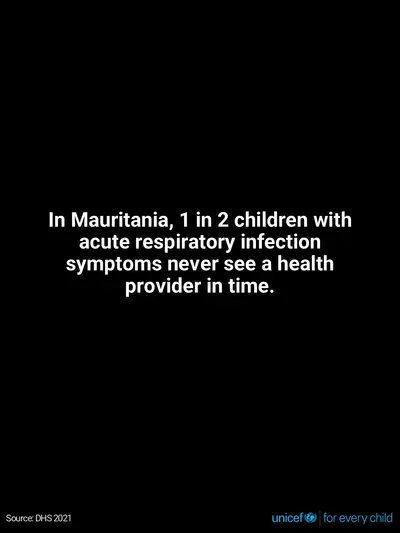 Childhood pneumonia tile for Mauritania, Text only · English