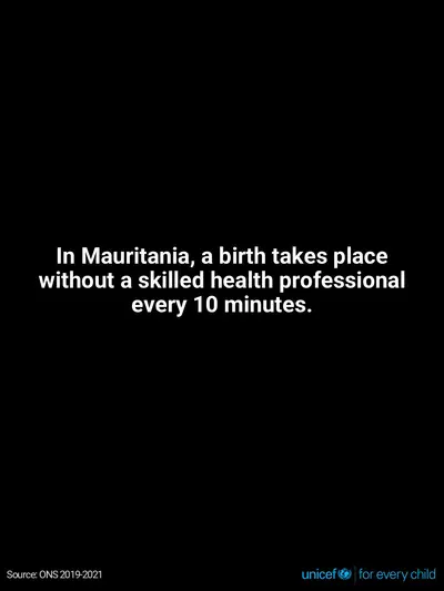 Skilled birth attendance tile for Mauritania, Text only · English