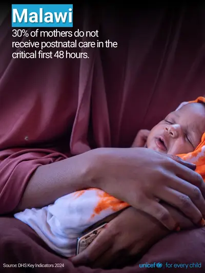 Postnatal care tile for Malawi, Photo · English