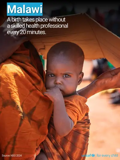 Skilled birth attendance tile for Malawi, Photo · English