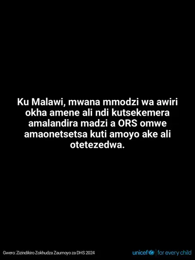 Oral rehydration salts tile for Malawi, Text only · Chichewa