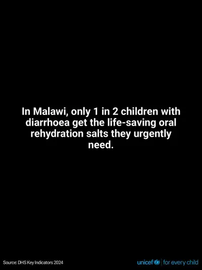 Oral rehydration salts tile for Malawi, Text only · English