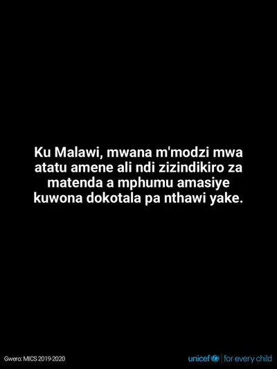 Childhood pneumonia tile for Malawi, Text only · Chichewa