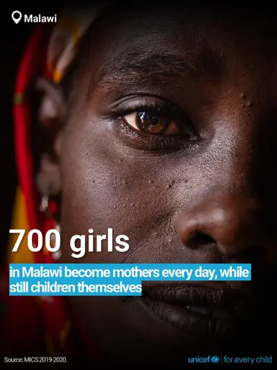 Adolescent motherhood tile for Malawi, Bold number · English