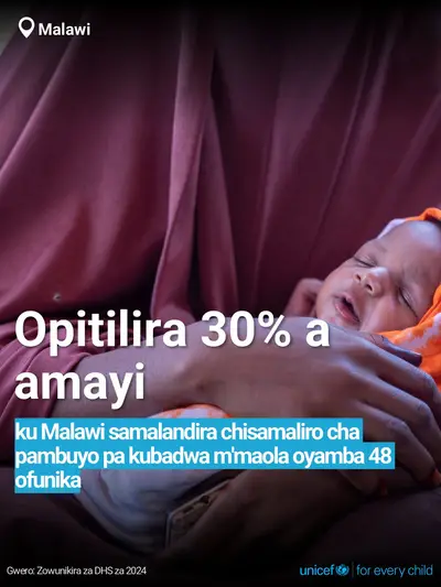 Postnatal care tile for Malawi, Bold number · Chichewa