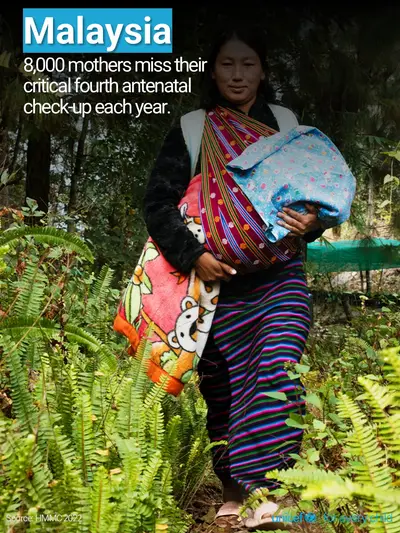Antenatal care tile for Malaysia, Photo · English