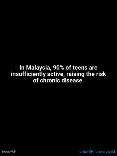 Adolescent physical activity tile for Malaysia, Text only · English
