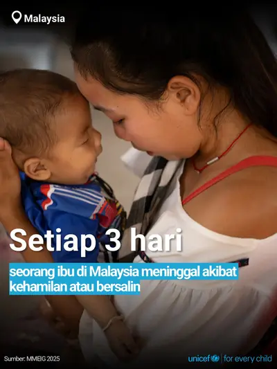 Maternal mortality tile for Malaysia, Bold number · Malay