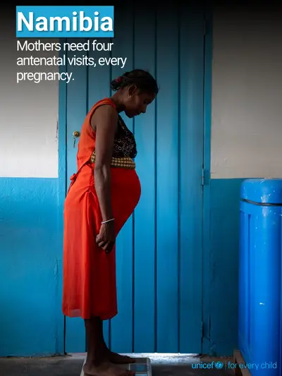 Antenatal care tile for Namibia, Photo · English
