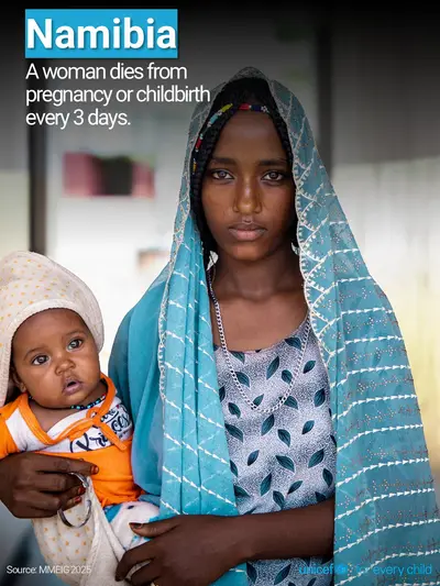 Maternal mortality tile for Namibia, Photo · English