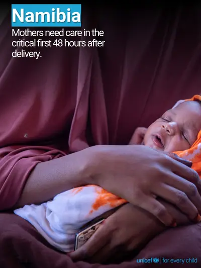 Postnatal care tile for Namibia, Photo · English