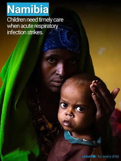 Childhood pneumonia tile for Namibia, Photo · English