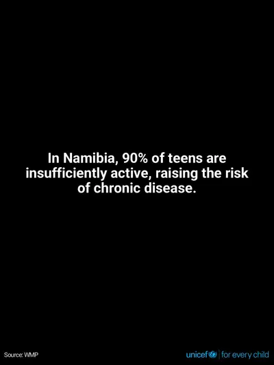 Adolescent physical activity tile for Namibia, Text only · English