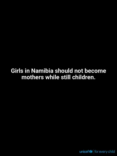 Adolescent motherhood tile for Namibia, Text only · English