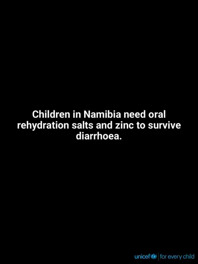 Oral rehydration salts tile for Namibia, Text only · English