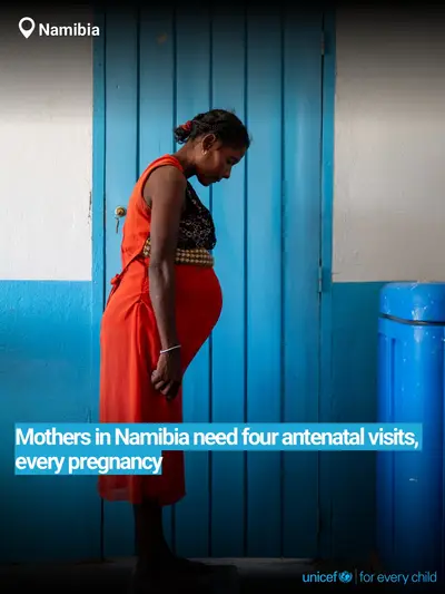 Antenatal care tile for Namibia, Bold number · English