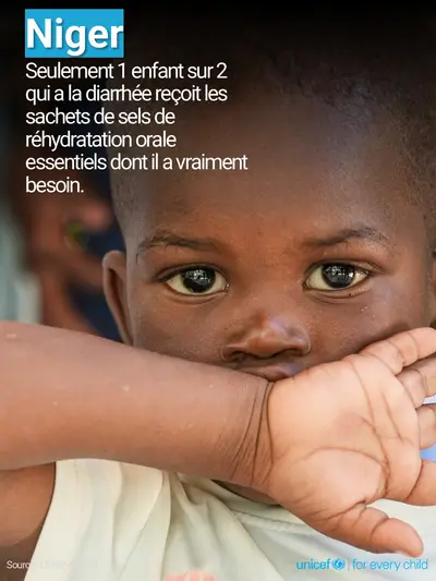 Oral rehydration salts tile for Niger, Photo · French