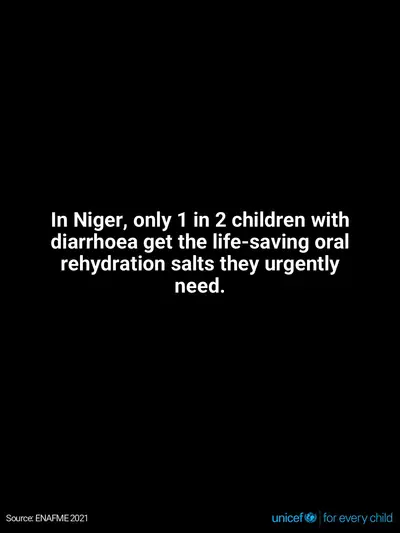 Oral rehydration salts tile for Niger, Text only · English