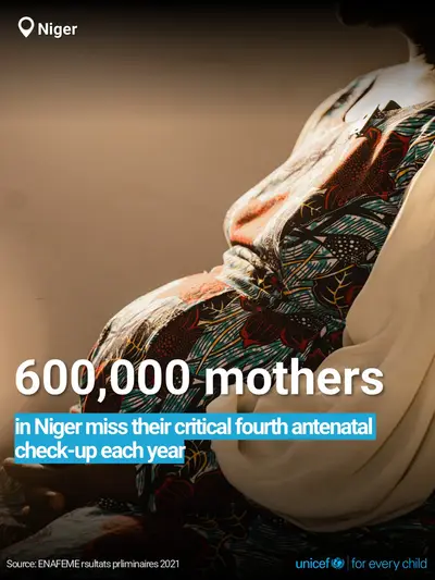 Antenatal care tile for Niger, Bold number · English