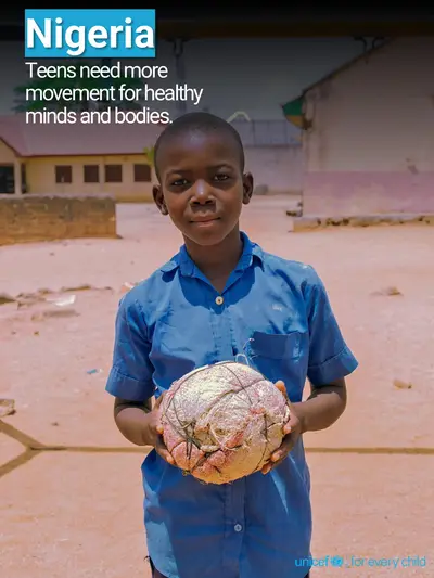 Adolescent physical activity tile for Nigeria, Photo · English