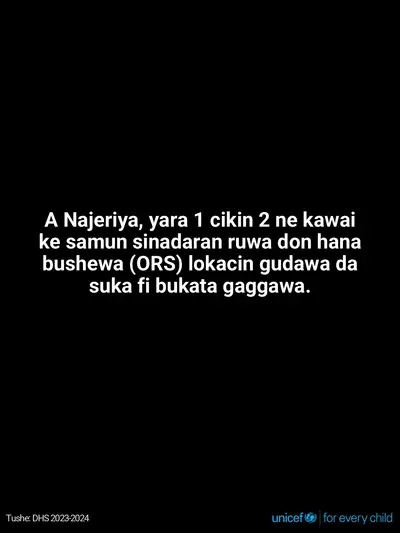Oral rehydration salts tile for Nigeria, Text only · Hausa