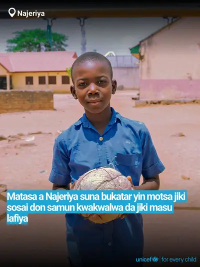Adolescent physical activity tile for Nigeria, Bold number · Hausa