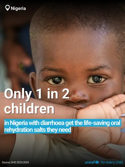 Oral rehydration salts tile for Nigeria, Bold number · English