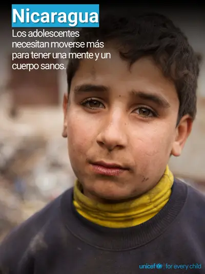 Adolescent physical activity tile for Nicaragua, Photo · Spanish