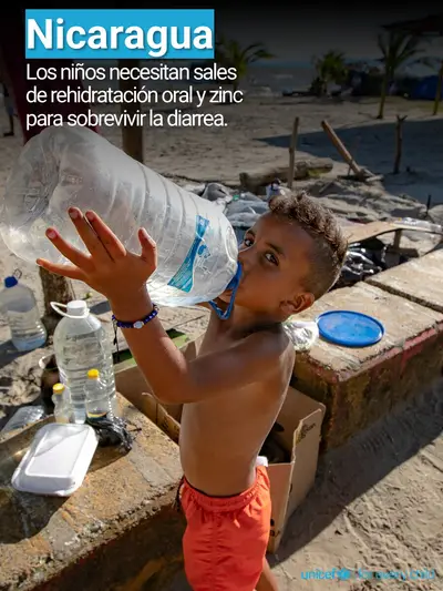 Oral rehydration salts tile for Nicaragua, Photo · Spanish