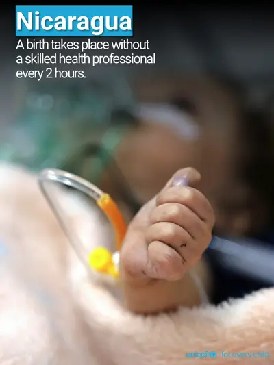 Skilled birth attendance tile for Nicaragua, Photo · English