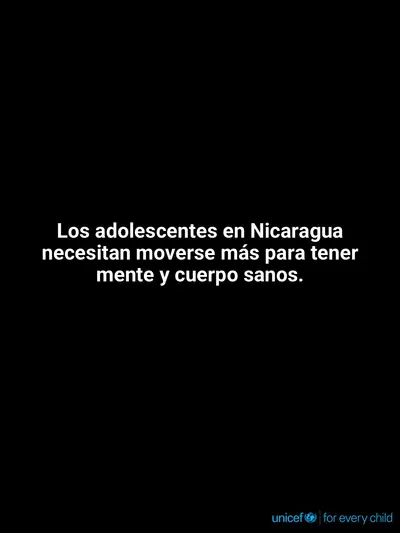 Adolescent physical activity tile for Nicaragua, Text only · Spanish