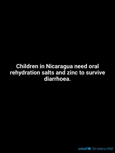 Oral rehydration salts tile for Nicaragua, Text only · English