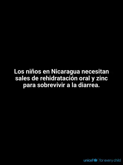 Oral rehydration salts tile for Nicaragua, Text only · Spanish