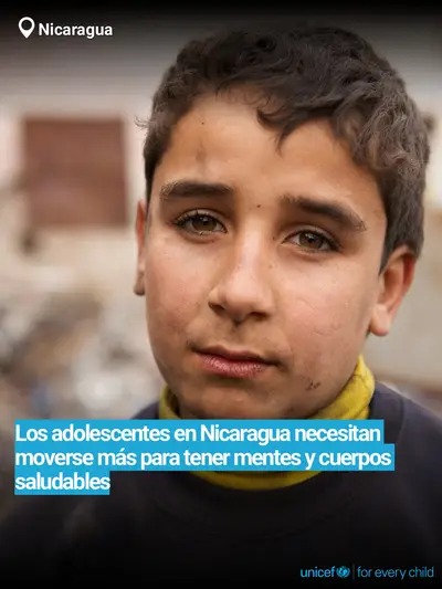 Adolescent physical activity tile for Nicaragua, Bold number · Spanish
