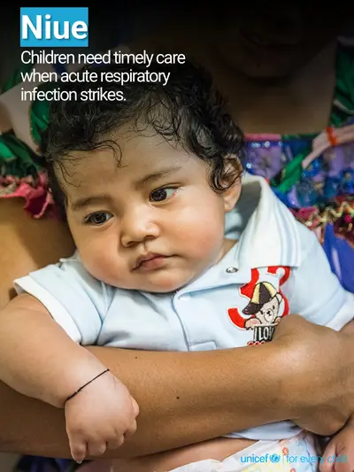 Childhood pneumonia tile for Niue, Photo · English