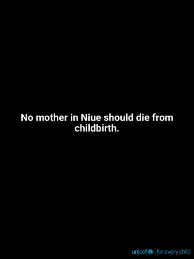 Maternal mortality tile for Niue, Text only · English