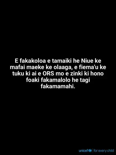 Oral rehydration salts tile for Niue, Text only · Niuean
