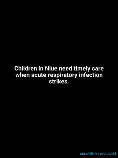 Childhood pneumonia tile for Niue, Text only · English