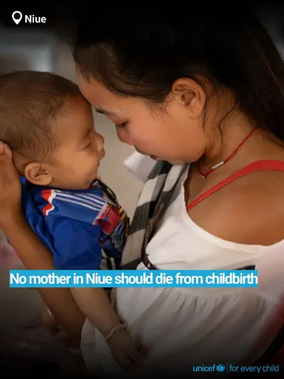 Maternal mortality tile for Niue, Bold number · English