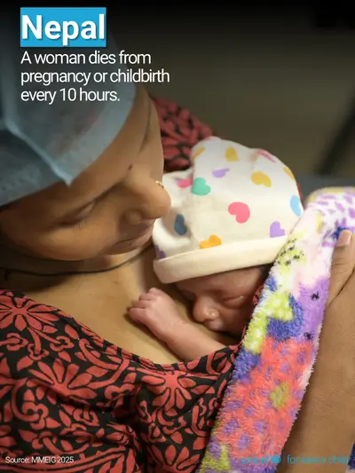 Maternal mortality tile for Nepal, Photo · English