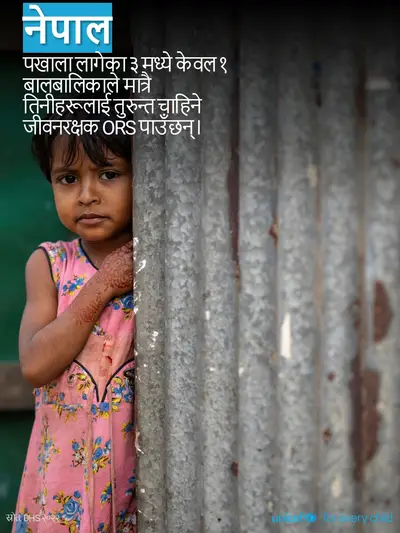Oral rehydration salts tile for Nepal, Photo · Nepali