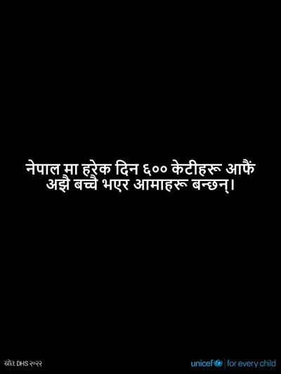Adolescent motherhood tile for Nepal, Text only · Nepali