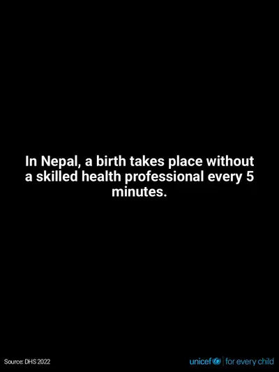 Skilled birth attendance tile for Nepal, Text only · English