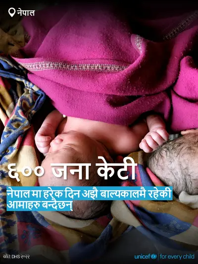 Adolescent motherhood tile for Nepal, Bold number · Nepali