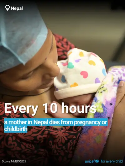 Maternal mortality tile for Nepal, Bold number · English